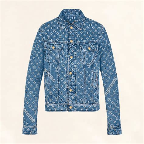 lv supreme denim jacket prezzo|supreme louis vuitton denim jacket.